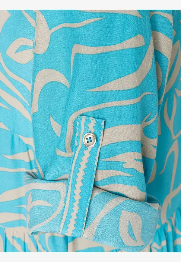 More & More Langes Tunikakleid, Abstrakter Flowerprint, Frühjahrs-Kollektion