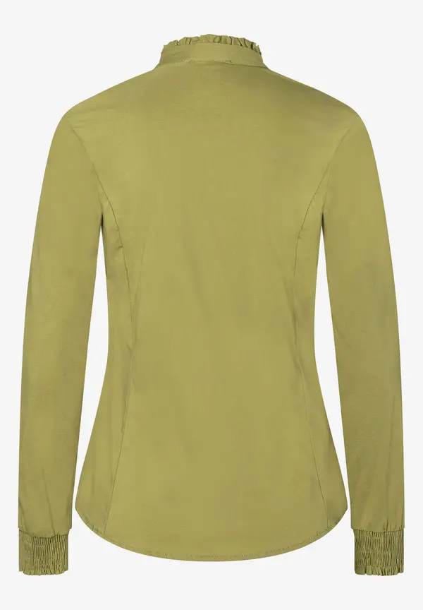 More & More Baumwoll/Stretch Bluse, Soft Moss Green