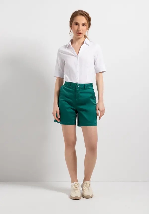 More & More Baumwoll/Stretch Bluse, Weiß