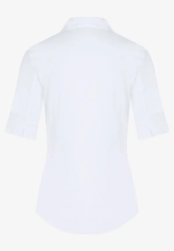 More & More Baumwoll/Stretch Bluse, Weiß