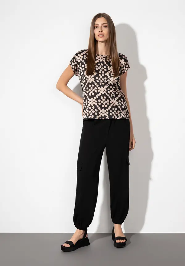 More & More Blusenshirt, Dot Pattern Print