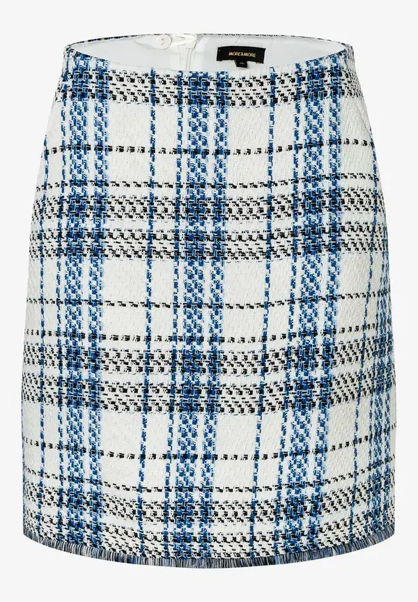 More & More Bouclé Rock, Kariert, Frühjahrs-Kollektion