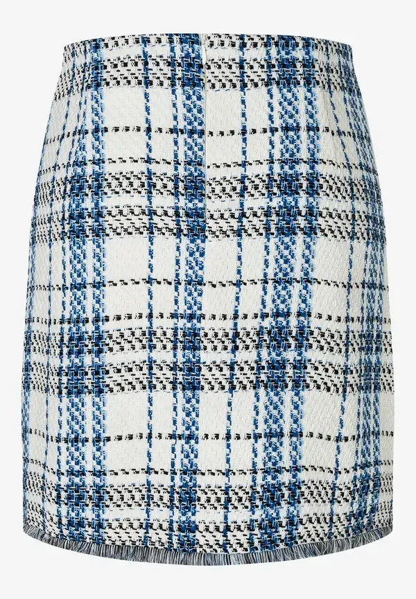 More & More Bouclé Rock, Kariert, Frühjahrs-Kollektion