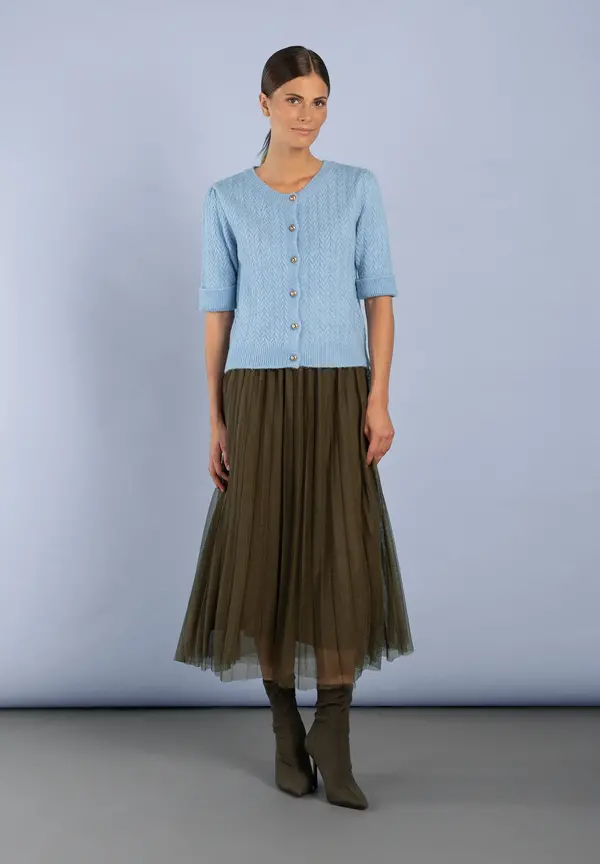 More & More Cardigan, Kurzarm, Hellblau