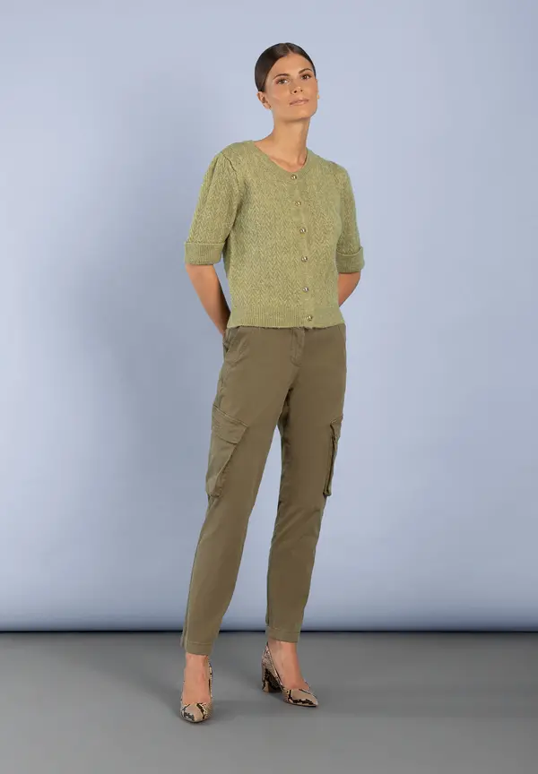 More & More Cardigan, Kurzarm, Soft Moss Green