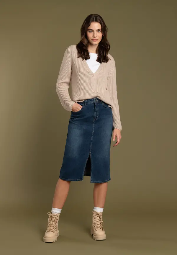 More & More Cardigan, Rippe, Sand