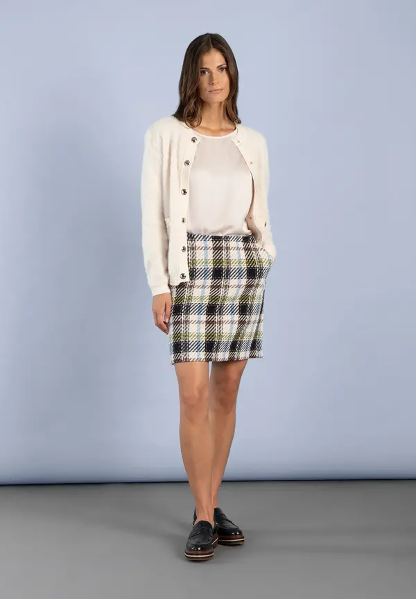 More & More Fell-Strickjacke, Powder Creme