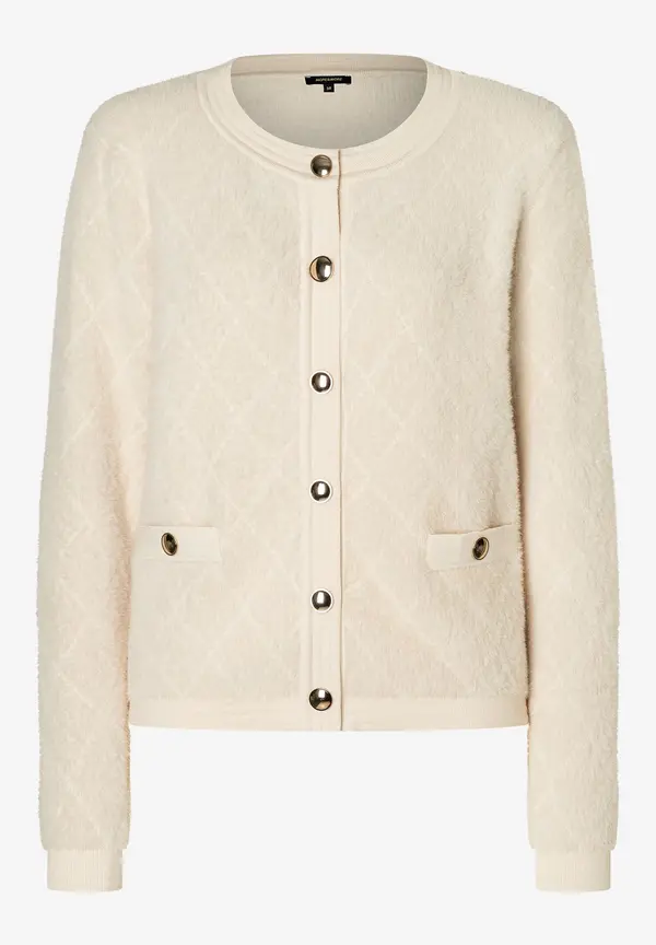 More & More Fell-Strickjacke, Powder Creme