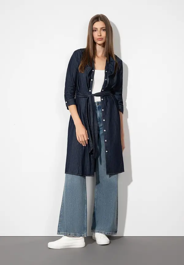 More & More Feminines Jeanskleid, Dark Blue Denim