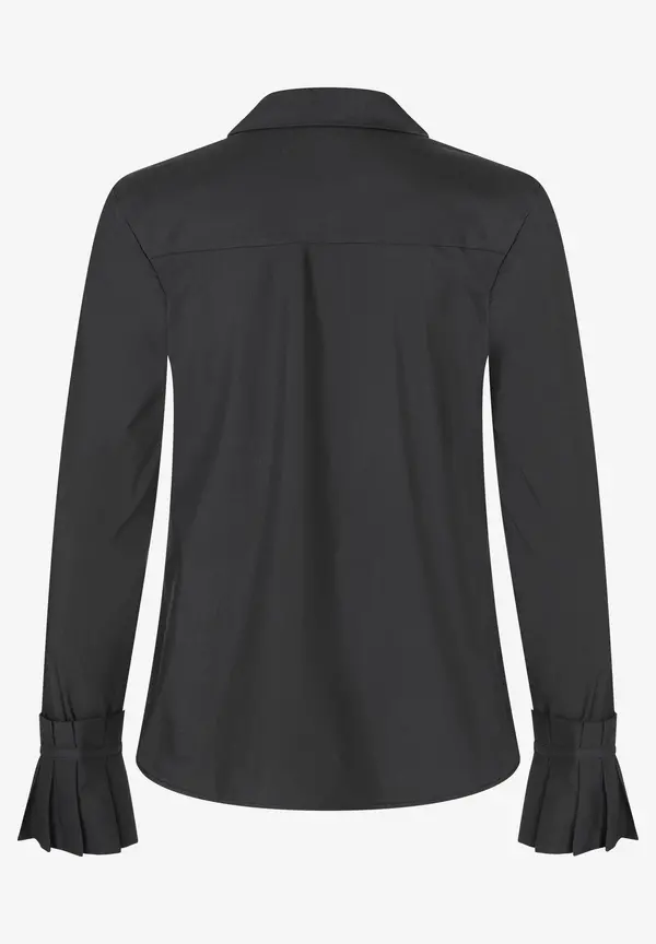 More & More Hemdbluse Mit Falten-Manschette, Schwarz