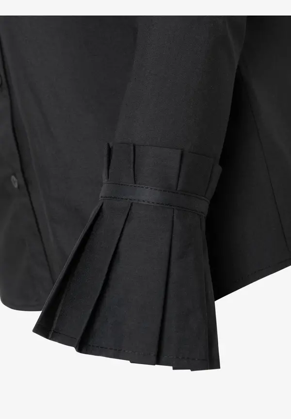 More & More Hemdbluse Mit Falten-Manschette, Schwarz