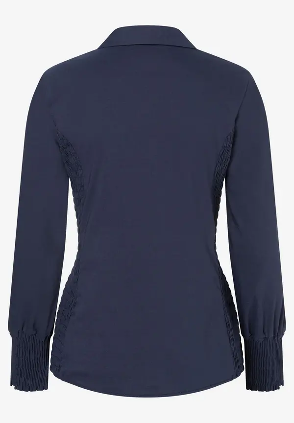 More & More Hemdbluse Mit Smok-Einsatz, Marine