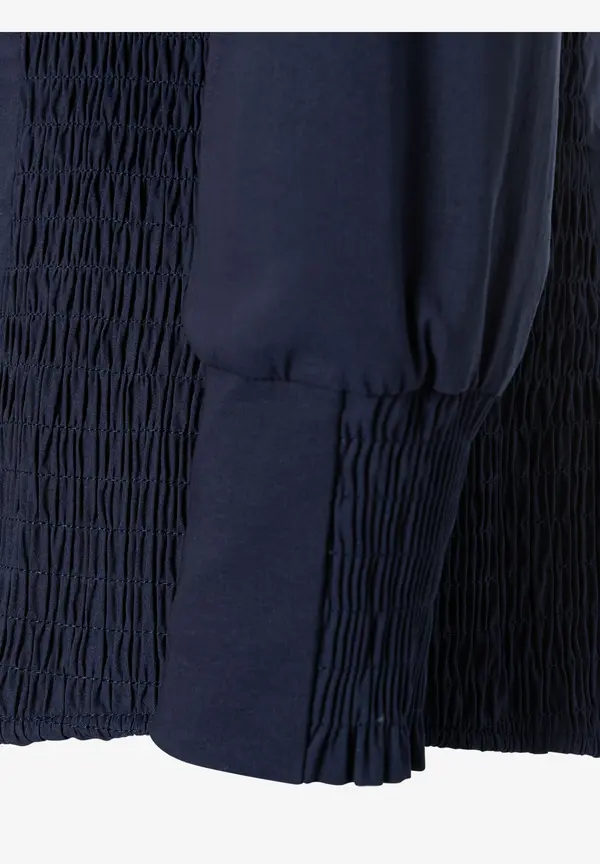 More & More Hemdbluse Mit Smok-Einsatz, Marine