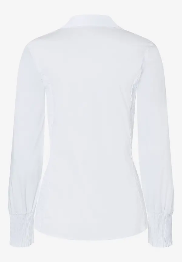 More & More Hemdbluse Mit Smok-Einsatz, Weiß