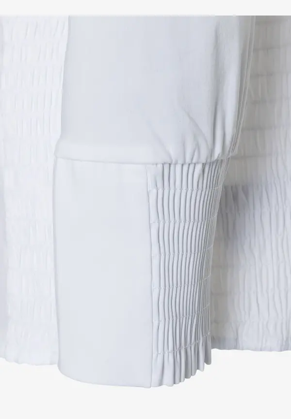 More & More Hemdbluse Mit Smok-Einsatz, Weiß