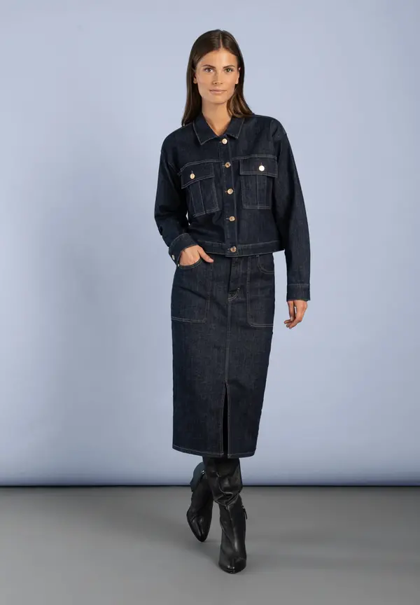 More & More Jeansjacke, Dark Blue Denim