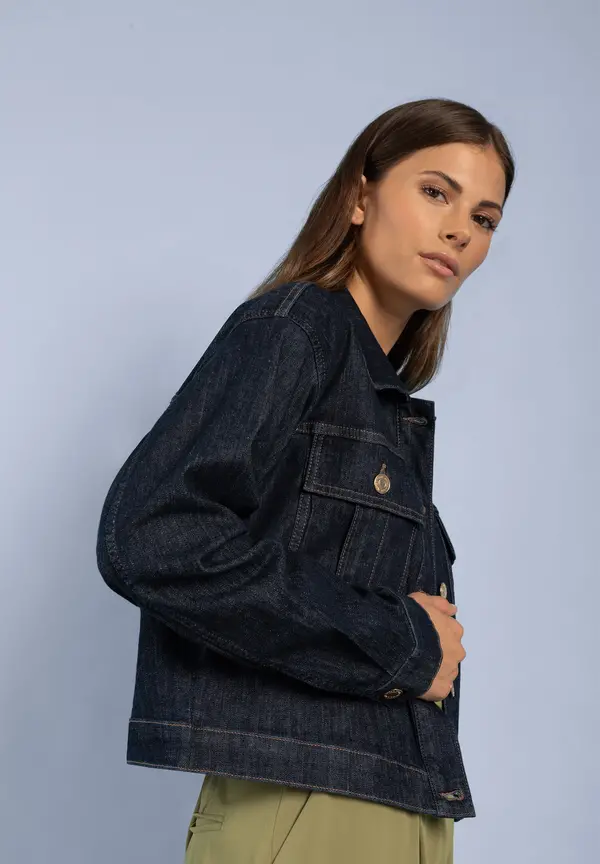 More & More Jeansjacke, Dark Blue Denim
