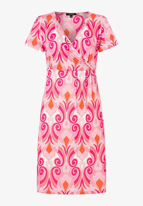 More & More Jerseykleid, Ornament-Print, Rosa/rot/pink