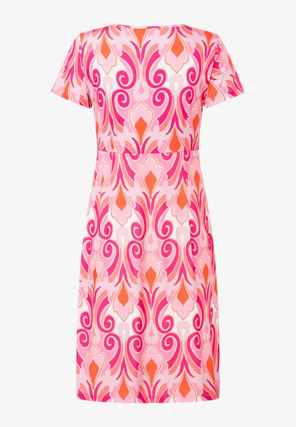 More & More Jerseykleid, Ornament-Print, Rosa/rot/pink