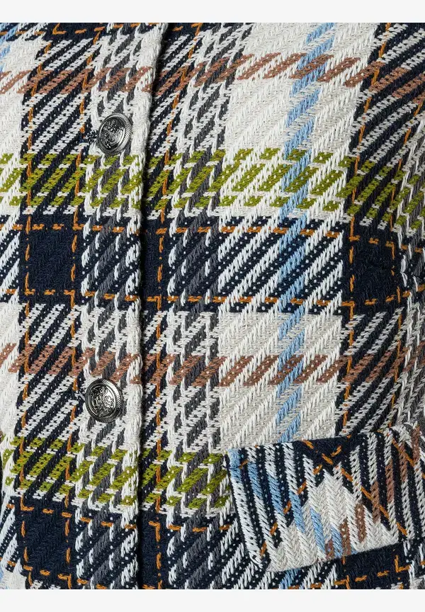 More & More Kurze Blazerjacke, Maxi-Karo