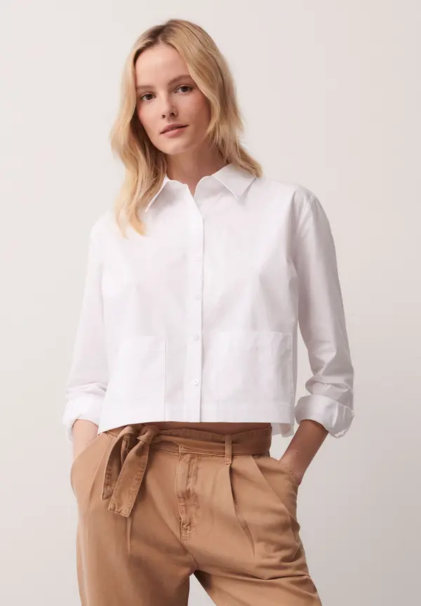 More & More Kurze Blusenjacke, Weiß