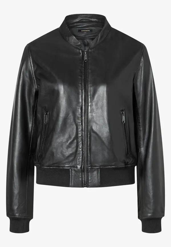 More & More Lederblouson, Schwarz
