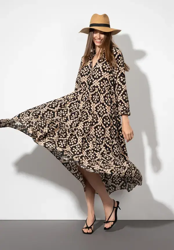 More & More Maxikleid, Dot Pattern Print