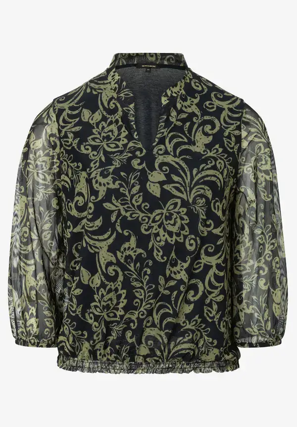 More & More Meshshirt, Paisleyprint, Marine/grün