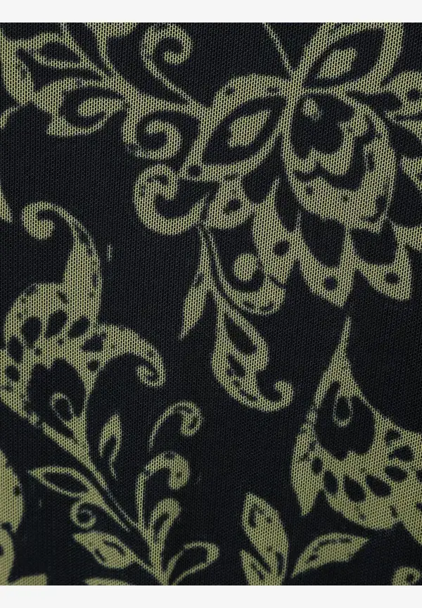 More & More Meshshirt, Paisleyprint, Marine/grün