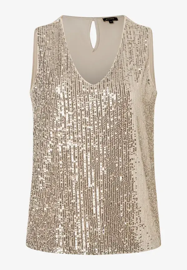 More & More Paillettentop, Sand, Sommer-Kollektion