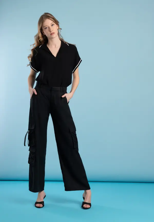 More & More Polo-Bluse, Schwarz, Frühjahrs-Kollektion