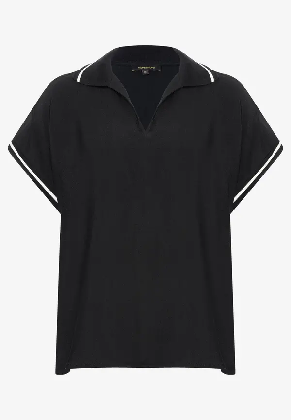 More & More Polo-Bluse, Schwarz, Frühjahrs-Kollektion