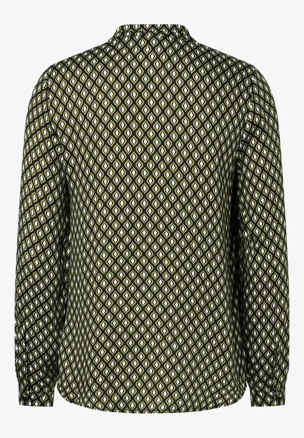 More & More Printbluse, Grün/ecru/marine