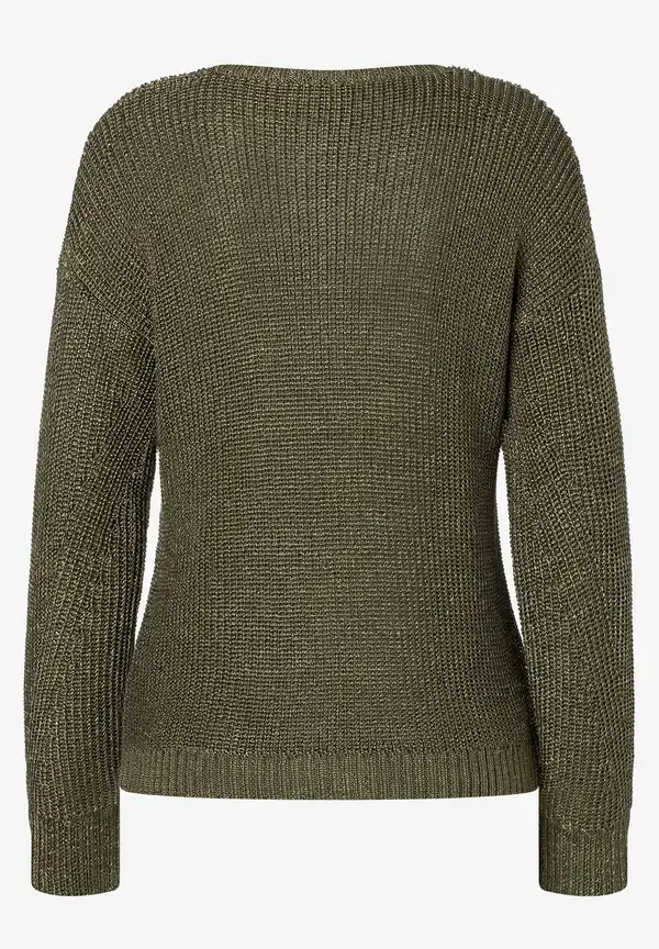 More & More Pullover Mit Glanz, Oliv