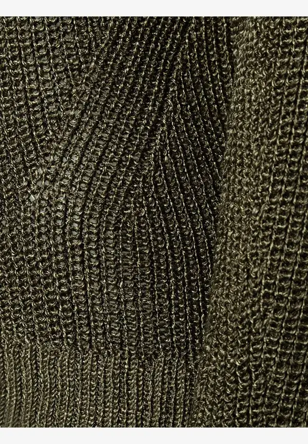 More & More Pullover Mit Glanz, Oliv