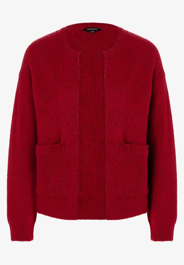 More & More Rippen-Strickjacke, Rot, Herbst-Kollektion