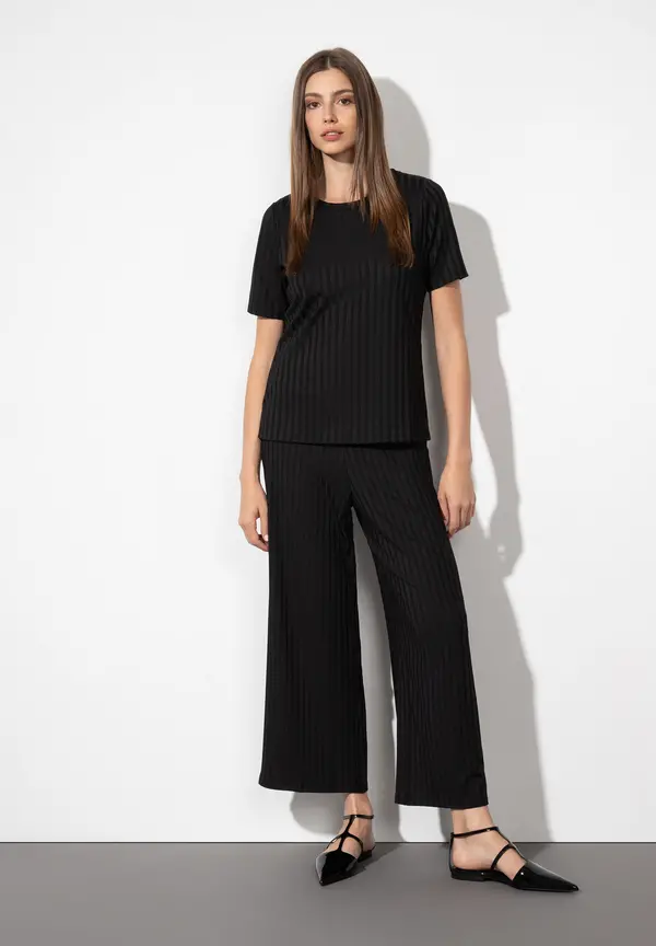 More & More Rippenshirt, Schwarz