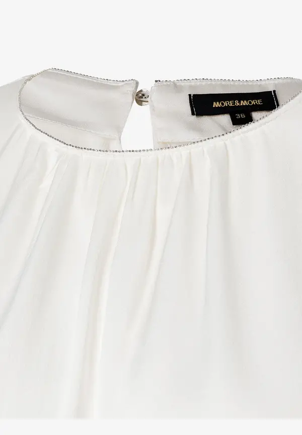 More & More Satinbluse, Ecru, Sommer-Kollektion