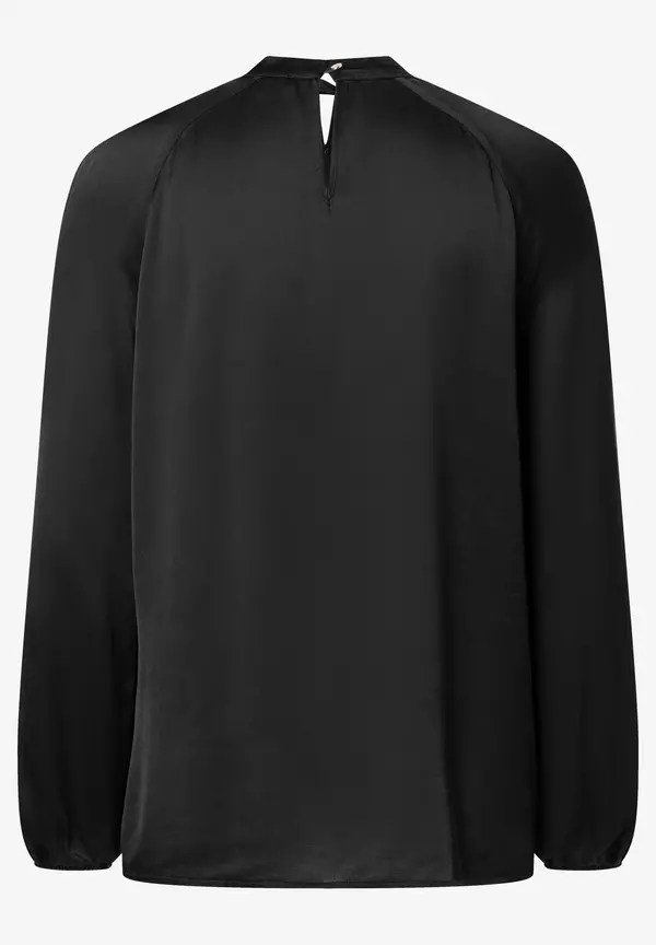 More & More Satinbluse Mit Cut Outs, Schwarz