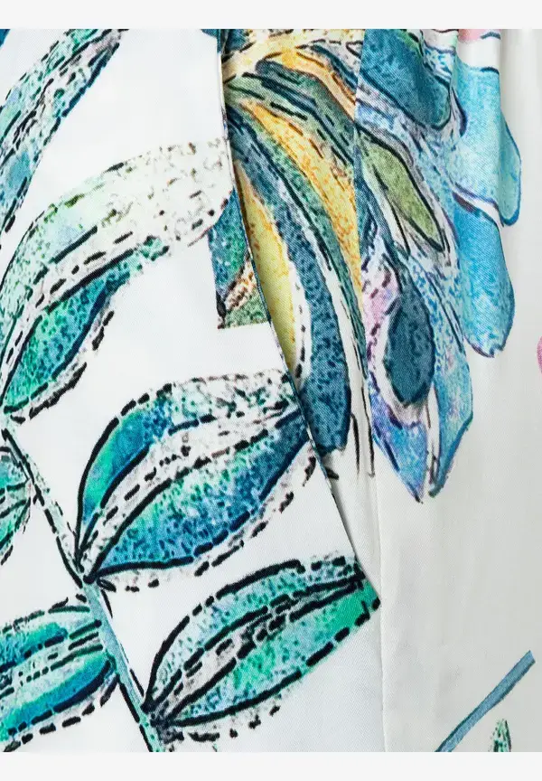 More & More Satinhose, Blätterprint, Sommer-Kollektion