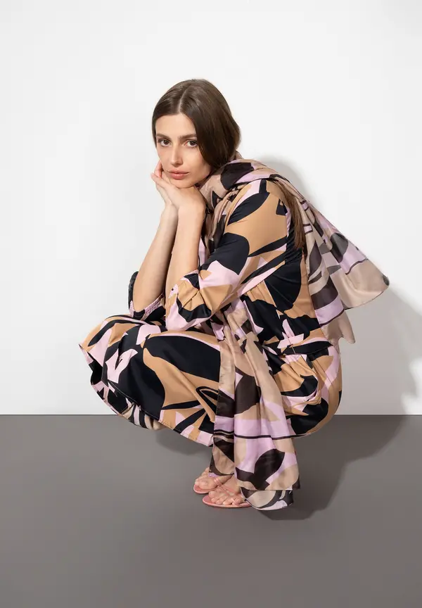 More & More Satinprint Kleid