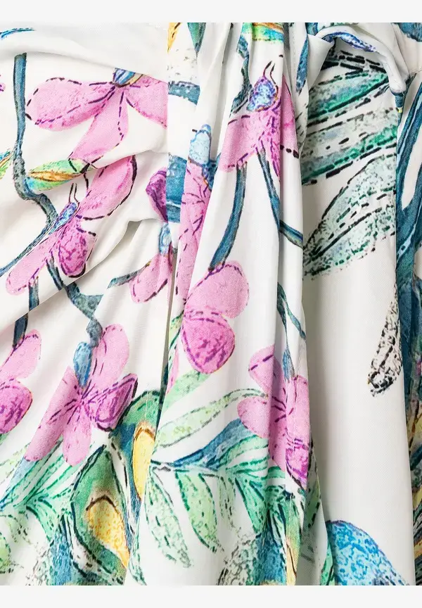 More & More Satinrock, Blätterprint, Sommer-Kollektion