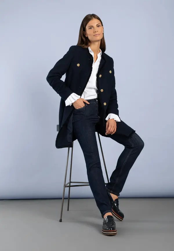 More & More Schmale Jeans, HAZEL, Dark Blue Denim