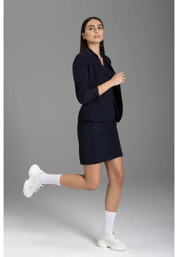 More & More Schmaler Bleistiftrock, Marine