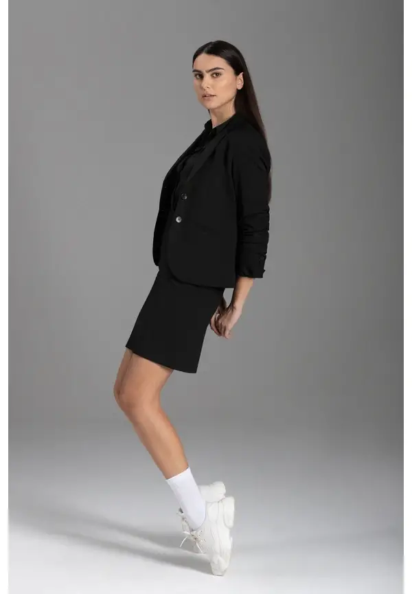 More & More Schmaler Bleistiftrock, Schwarz