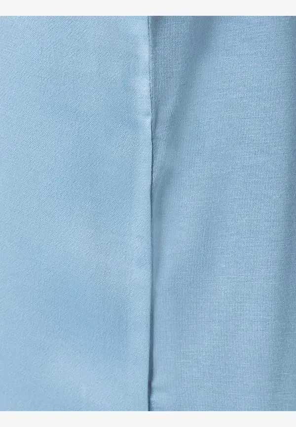 More & More Shirt Mit Satinfront, Hellblau