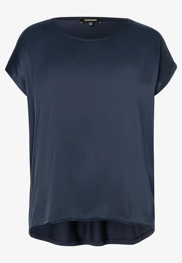 More & More Shirt Mit Satinfront, Marine