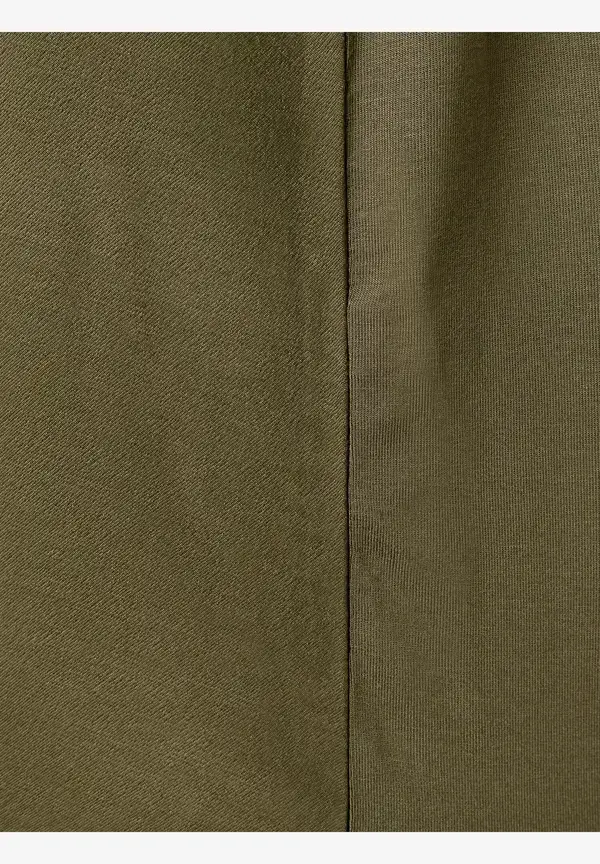 More & More Shirt Mit Satinfront, Oliv