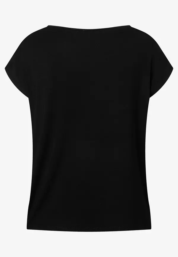 More & More Shirt Mit Satinfront, Schwarz