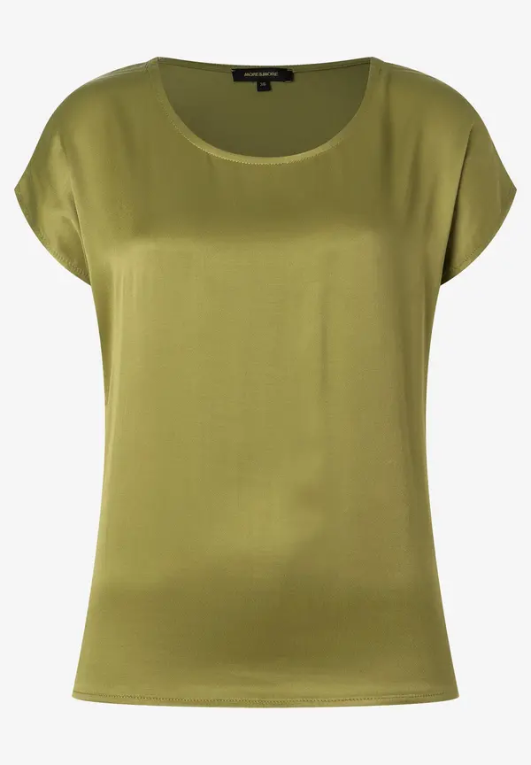 More & More Shirt Mit Satinfront, Soft Moss Green